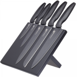 MasterClass Agudo 5-Piece Non-Stick Stainless Steel Knife Set and Magnetic Knife Block MCKNB55