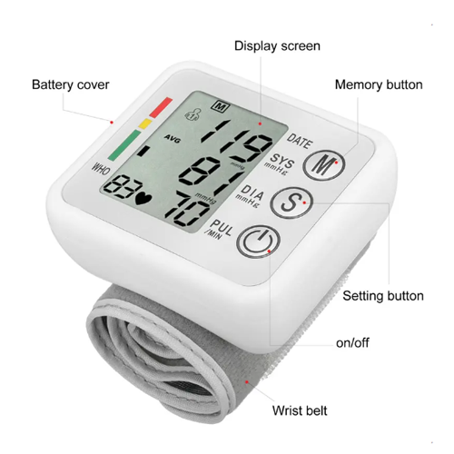 Wrist Electronic Blood Pressure Monitor 1008244326 Rj Group Plus