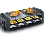 Severin 8 Pan Raclette with Plate and Natural Grill Stone RG2344