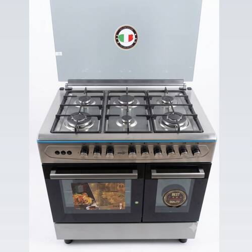 General Naf Freestanding Gas Cooker 90cm 6 Burners MEGA666INOX